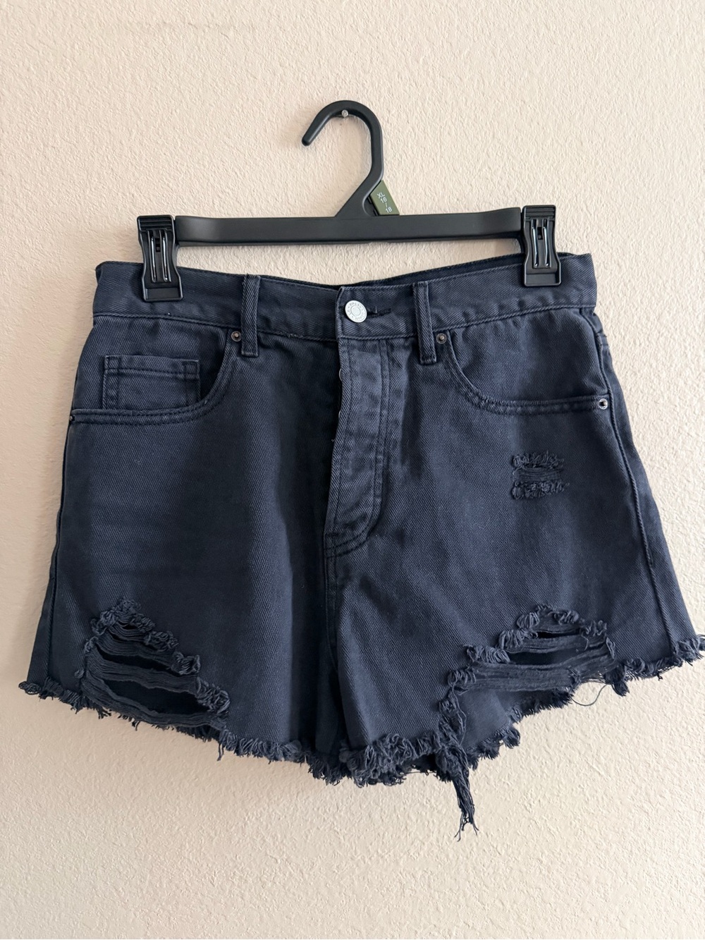 Pacsun Vintage High Rise Buttonfly Distressed Denim Shorts